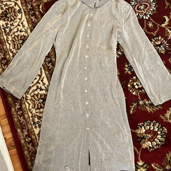 19 left vintage shirt Dresses-small-XL-golden beige with glitter like design. - Picture 8 of 12